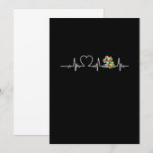 Harte puzzelstukjes hartslag Cool Autisme Awarenes Save The Date (Voorkant / Achterkant)