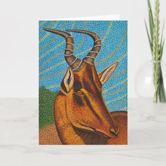 Hartebeest-Wenskaart Kaart (Voorkant)