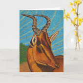 Hartebeest-Wenskaart Kaart (Gele Bloem)