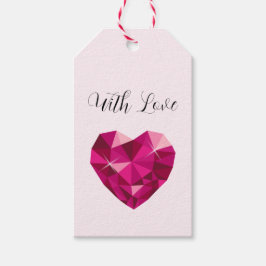 Hartedelsteen Met Liefde Cadeaulabel