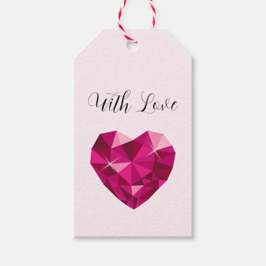 Hartedelsteen Met Liefde Cadeaulabel (Voorkant)