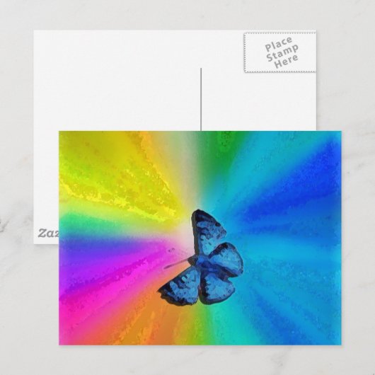 hartedrainboogvlinder briefkaart (Voorkant / Achterkant)