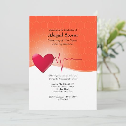 Hartelektrocardiogram Afstuderen Kaart (Staand voorkant)