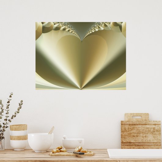 Hartelijk Abstracte gouden kunst Poster (Keuken)