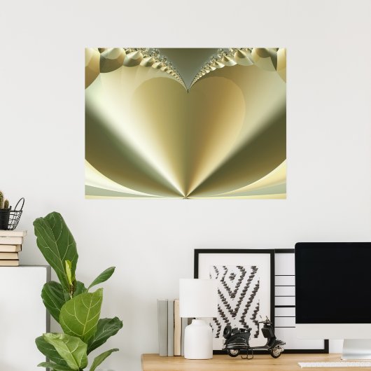 Hartelijk Abstracte gouden kunst Poster (Thuiskantoor)