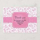 Hartelijk Bedankt: 40e roze/witte patronen van het Briefkaart (Voorkant)