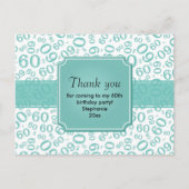 Hartelijk Bedankt: 60th Birthday Number Pattern Bl Briefkaart (Voorkant)