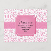 Hartelijk Bedankt: 60th Birthday Number Pattern Pi Briefkaart (Voorkant)