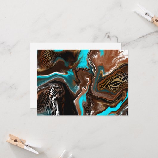 Hartelijk Bedankt |  Abstracte kunstkaart Kaart (Voorkant / Achterkant in situ)