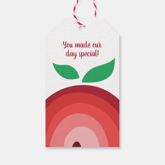 Hartelijk Bedankt! Apple van onze ogen, Apple Rain Cadeaulabel (Achterkant)