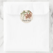 Hartelijk Bedankt! Baby shower met twee apen Ronde Sticker (Tas)