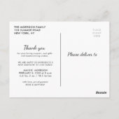 HARTELIJK BEDANKT | Bekendmaking van de geboorte v Briefkaart (Achterkant)