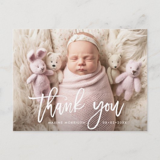 HARTELIJK BEDANKT | Bekendmaking van de geboorte v Briefkaart (Voorkant)