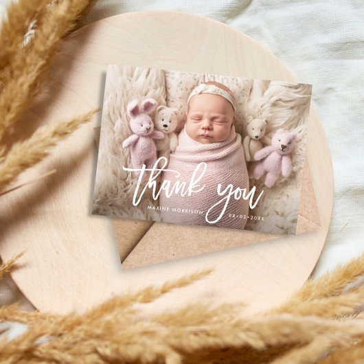 HARTELIJK BEDANKT | Bekendmaking van de geboorte v Briefkaart