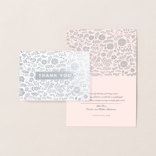 Hartelijk Bedankt. Blush Pink Floral Wedding Folie Kaarten (Display)