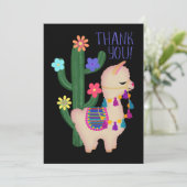 Hartelijk Bedankt! | Cute Llama | Je past je aan Bedankkaart (Staand voorkant)