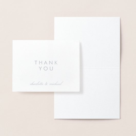 Hartelijk Bedankt | Eenvoudig Zilver Folie Kaarten (Display)