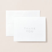 Hartelijk Bedankt | Eenvoudig Zilver Folie Kaarten (Voorkant met envelop)