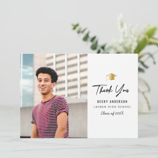 HARTELIJK BEDANKT | Eenvoudige kaart voor afstuder (Staand voorkant)