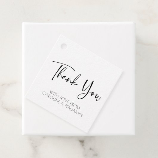 Hartelijk Bedankt | Eenvoudige scriptnaam zwart-wi Bedankjes Labels (In situ)