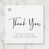Hartelijk Bedankt | Eenvoudige scriptnaam zwart-wi Bedankjes Labels (Voorkant)