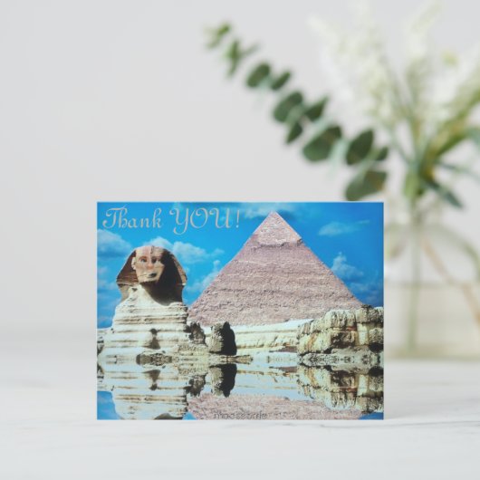 Hartelijk Bedankt! Egyptische Sphinx... Briefkaart (Staand voorkant)