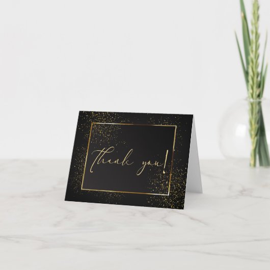 HARTELIJK BEDANKT | Elegant Black en Gold Glitter (Voorkant)