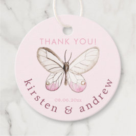 Hartelijk Bedankt! Elegant Blush Pink Butterfly We Bedankjes Labels