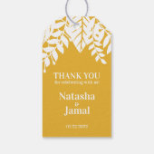 Hartelijk Bedankt! Elegant Mustard Yellow Leaves Cadeaulabel (Achterkant)