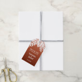 Hartelijk Bedankt! Elegant White Leaves, Red Terra Cadeaulabel (Met Touw)