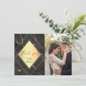 HARTELIJK BEDANKT | FOTO Elegant Black en Gold Mar (Staand voorkant)