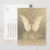 Hartelijk Bedankt | Gold Angel-tranen Briefkaart (Voorkant / Achterkant)