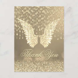 Hartelijk Bedankt | Gold Angel-tranen Briefkaart