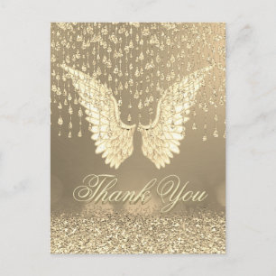 Hartelijk Bedankt   Gold Angel-tranen Briefkaart