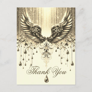 Hartelijk Bedankt   Gold Angel-tranen Briefkaart