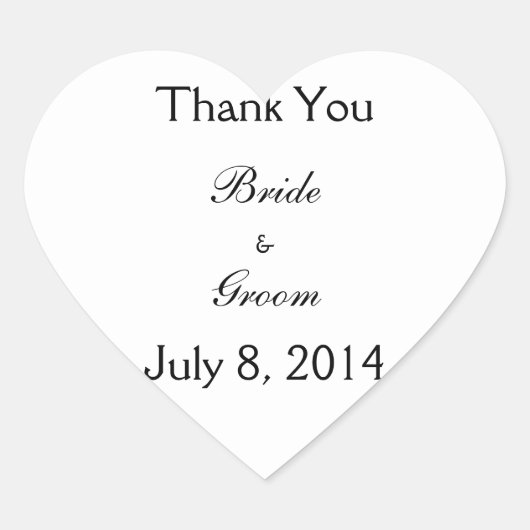 Hartelijk Bedankt Hart Sticker (Voorkant)