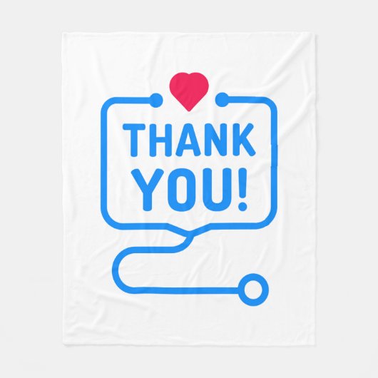 Hartelijk Bedankt | Hartstethoscoop Fleece Deken (Voorkant)