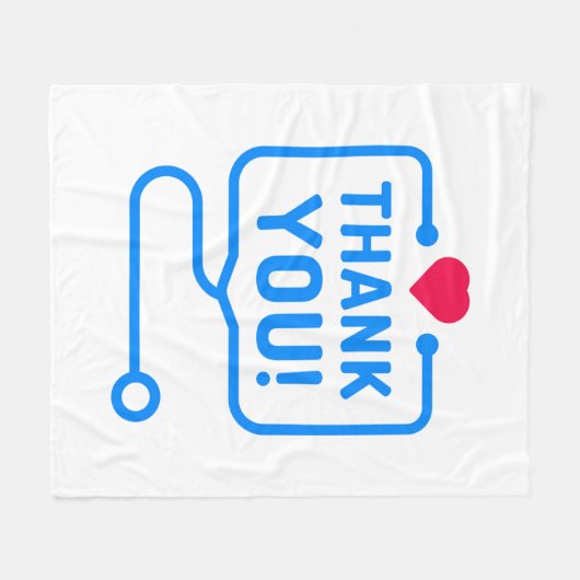 Hartelijk Bedankt | Hartstethoscoop Fleece Deken (Voorkant (Horizontaal))
