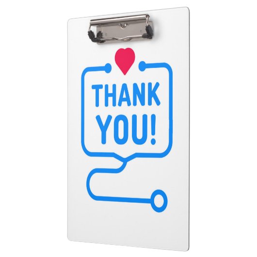 Hartelijk Bedankt | Hartstethoscoop Klembord (Links)