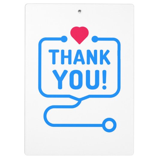 Hartelijk Bedankt | Hartstethoscoop Klembord (Achterkant)