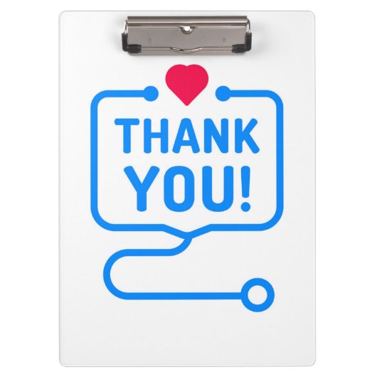Hartelijk Bedankt | Hartstethoscoop Klembord (Voorkant)