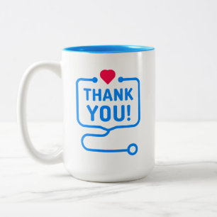 Hartelijk Bedankt   Hartstethoscoop Tweekleurige Koffiemok