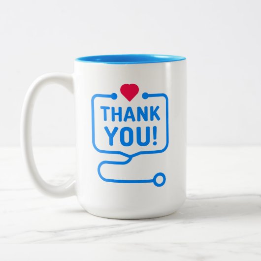 Hartelijk Bedankt | Hartstethoscoop Tweekleurige Koffiemok (Links)