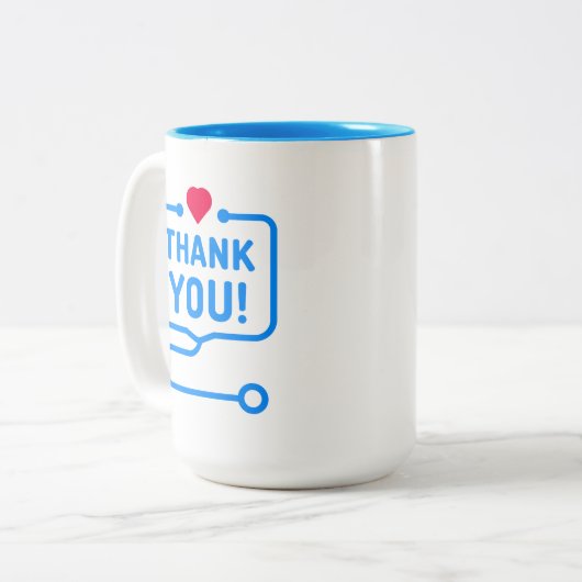 Hartelijk Bedankt | Hartstethoscoop Tweekleurige Koffiemok (Voorkant links)