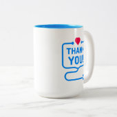 Hartelijk Bedankt | Hartstethoscoop Tweekleurige Koffiemok (Voorkant rechts)