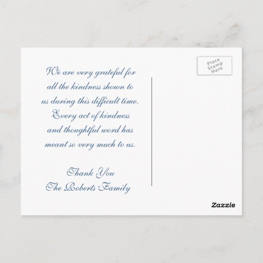 Hartelijk Bedankt |Heavenly Memorial Briefkaart (Achterkant)