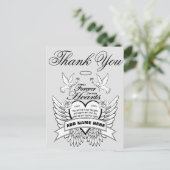 Hartelijk Bedankt | Herdenking van hart en stieren Briefkaart (Staand voorkant)