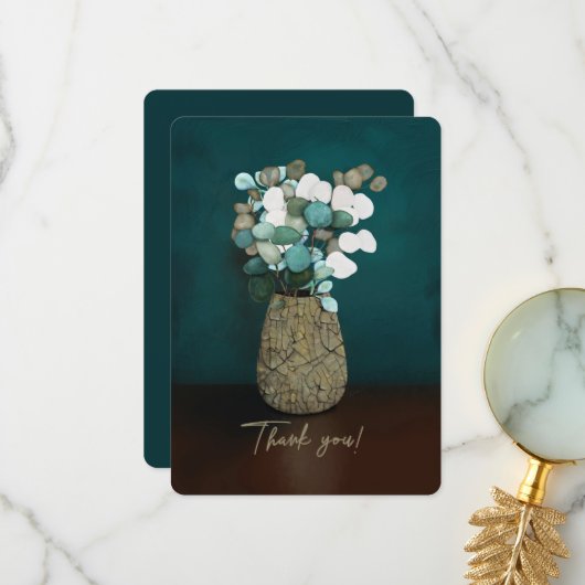 Hartelijk Bedankt! Kreukgevechten Silver Dollar Fl Bedankkaart (Voorkant / Achterkant in situ)