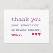 Hartelijk Bedankt. Meer generositeit dan vergelijk