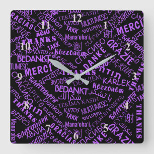 Hartelijk Bedankt! - Meertaligheid - International Vierkante Klok